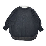 ADIEU TRISTESSE 新品 和紙シアーパフスリーブプルオーバー 定価20680円 セーター ニット ブラック レディース アデュートリステス【中古】6-0330M∞