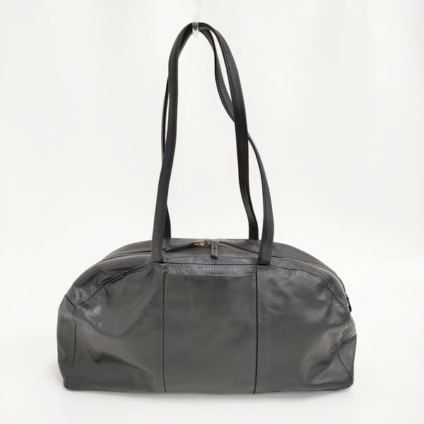 KURASHI&Trips 「がんばりどきも私らしく」一田憲子さんとつくったラウンドレザーバッグ ブラック レディース クラシアンドトリップス/北欧、暮らしの道具店【中古】5-1026G♪