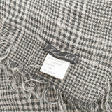 Faliero Sarti イタリア製 ウールシルク チェック 大判 ストール グレー ベージュ レディース ファリエロサルティ【中古】5-1202T◎