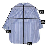 MARGARET HOWELL 578-0152603 WIDE PJ STRIPE COTTON SHIRT プルオーバー ブラウス シャツ ブルー レディース マーガレットハウエル【中古】6-0605S∞