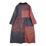 Trip&things購入 リバーシブルコート ローブ パッチワーク ギンガムチェック コート ブラック レッド ネイビー レディース【中古】5-1108T♪