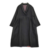 Trip&things購入 リバーシブルコート ローブ パッチワーク ギンガムチェック コート ブラック レッド ネイビー レディース【中古】5-1108T♪