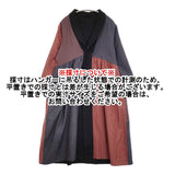 Trip&things購入 リバーシブルコート ローブ パッチワーク ギンガムチェック コート ブラック レッド ネイビー レディース【中古】5-1108T♪