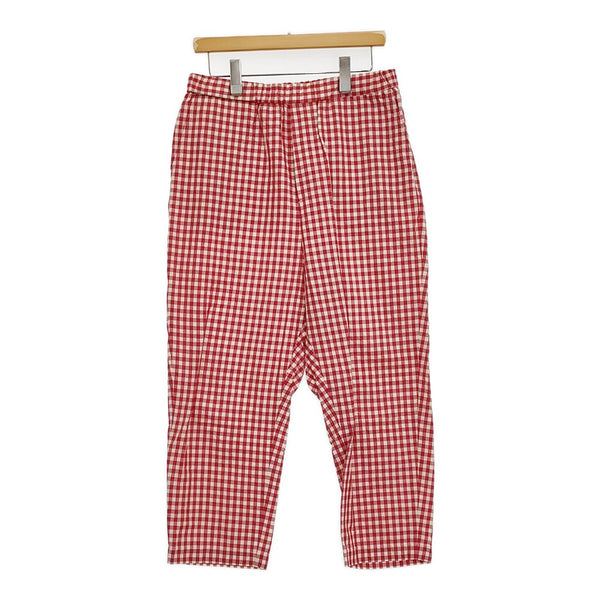 R&D.M.Co- ギンガムチェックサルエルテーパードガムパンツ 定価52800円 25AW レッド ホワイト レディース オールドマンズテーラー【中古】5-1026M♪