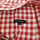 R&D.M.Co- ギンガムチェックサルエルテーパードガムパンツ 定価52800円 25AW レッド ホワイト レディース オールドマンズテーラー【中古】5-1026M♪