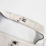 TEMBEA Baguette tote PIZZA バケット ピザ トートバッグ ホワイト ブラック レディース テンベア【中古】6-0111G∞