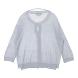 MARGARET HOWELL HOUSEHOLD GOODS FINE LINEN 589-4164004 サマー カーディガン 24SS ライトブルー レディース マーガレットハウエル【中古】6-0415M∞