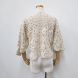 45R/45rpm 綿ウールかぎ針モチーフポンチョ 定価37400円 サイズ0 セーター ニット アイボリー レディース フォーティーファイブアールピーエム【中古】5-1211T◎