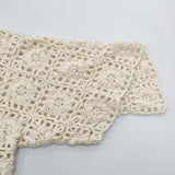 45R/45rpm 綿ウールかぎ針モチーフポンチョ 定価37400円 サイズ0 セーター ニット アイボリー レディース フォーティーファイブアールピーエム【中古】5-1211T◎