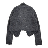 45R/45rpm リネン・ギマミックスツイードKNIT JACKET ニット 定価61600円 カーディガン ネイビー グレー レディース フォーティーファイブアールピーエム【中古】5-1206T♪