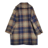 45R/45rpm ダブルフェイスツィードチェックコート 定価143000円 ネイビー グレー レディース フォーティーファイブアールピーエム【中古】5-1206T♪