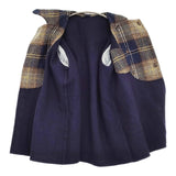 45R/45rpm ダブルフェイスツィードチェックコート 定価143000円 ネイビー グレー レディース フォーティーファイブアールピーエム【中古】5-1206T♪