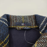 45R/45rpm ダブルフェイスツィードチェックコート 定価143000円 ネイビー グレー レディース フォーティーファイブアールピーエム【中古】5-1206T♪