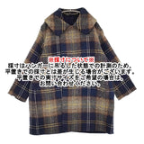 45R/45rpm ダブルフェイスツィードチェックコート 定価143000円 ネイビー グレー レディース フォーティーファイブアールピーエム【中古】5-1206T♪