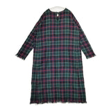 45R/45rpm フロートタータンチェックワンピース ドレス 定価55000円 ワンピース グリーン ネイビー レディース フォーティーファイブアールピーエム【中古】5-1205T∞