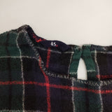 45R/45rpm フロートタータンチェックワンピース ドレス 定価55000円 ワンピース グリーン ネイビー レディース フォーティーファイブアールピーエム【中古】5-1205T∞