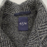 45R/45rpm フロート縮絨の908ライダースジャケット 定価75900円 ネイビー グレー レディース フォーティーファイブアールピーエム【中古】5-1206T♪