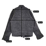 45R/45rpm フロート縮絨の908ライダースジャケット 定価75900円 ネイビー グレー レディース フォーティーファイブアールピーエム【中古】5-1206T♪