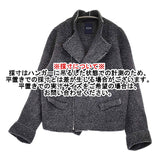 45R/45rpm フロート縮絨の908ライダースジャケット 定価75900円 ネイビー グレー レディース フォーティーファイブアールピーエム【中古】5-1206T♪