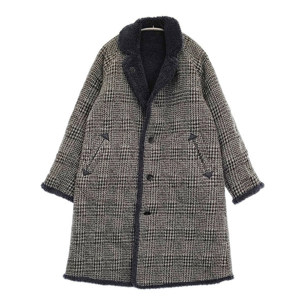 45R/45rpm シェットランドニットとボアのコート リバーシブル 定価159500円 グレー ネイビー レディース フォーティーファイブアールピーエム【中古】5-1123A♪