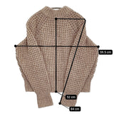 45R/45rpm ワッフルウール紡のビッグセーター ニット 定価42900円 ベージュ レディース フォーティーファイブアールピーエム【中古】5-1206T♪