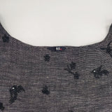 45R/45rpm 歳時記カディ刺繍馬比古ブラウス 定価46200円 ブラウス シャツ チャコールグレー レディース フォーティーファイブアールピーエム【中古】6-0415M∞