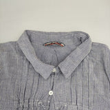 umii 908/45R/45rpm 長袖 タック コットン ストライプ ブラウス シャツ ブルー ホワイト レディース ウミフォーティーファイブアールピーエム【中古】6-0117M∞