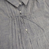 umii 908/45R/45rpm 長袖 タック コットン ストライプ ブラウス シャツ ブルー ホワイト レディース ウミフォーティーファイブアールピーエム【中古】6-0117M∞