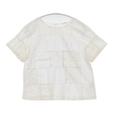 45R/45rpm パッチワーク×天竺Tシャツ 定価33000円 ブラウス シャツ オフホワイト ホワイト レディース フォーティーファイブアールピーエム【中古】6-0605S∞