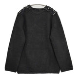 COMME des GARCONS パッチワーク フェイクレザー 合成皮革 AD2024 セーター ニット 24AW ブラック レディース コムデギャルソン【中古】5-1026T♪
