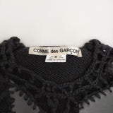 COMME des GARCONS パッチワーク フェイクレザー 合成皮革 AD2024 セーター ニット 24AW ブラック レディース コムデギャルソン【中古】5-1026T♪