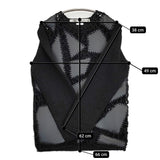 COMME des GARCONS パッチワーク フェイクレザー 合成皮革 AD2024 セーター ニット 24AW ブラック レディース コムデギャルソン【中古】5-1026T♪