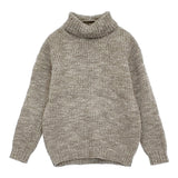 SLOANE ウール 畦編み SL3W 070 サイズ3 タートルネック セーター ニット グレー ホワイト レディース スローン【中古】5-1206T♪