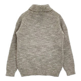 SLOANE ウール 畦編み SL3W 070 サイズ3 タートルネック セーター ニット グレー ホワイト レディース スローン【中古】5-1206T♪