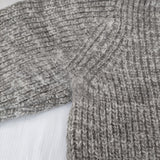 SLOANE ウール 畦編み SL3W 070 サイズ3 タートルネック セーター ニット グレー ホワイト レディース スローン【中古】5-1206T♪