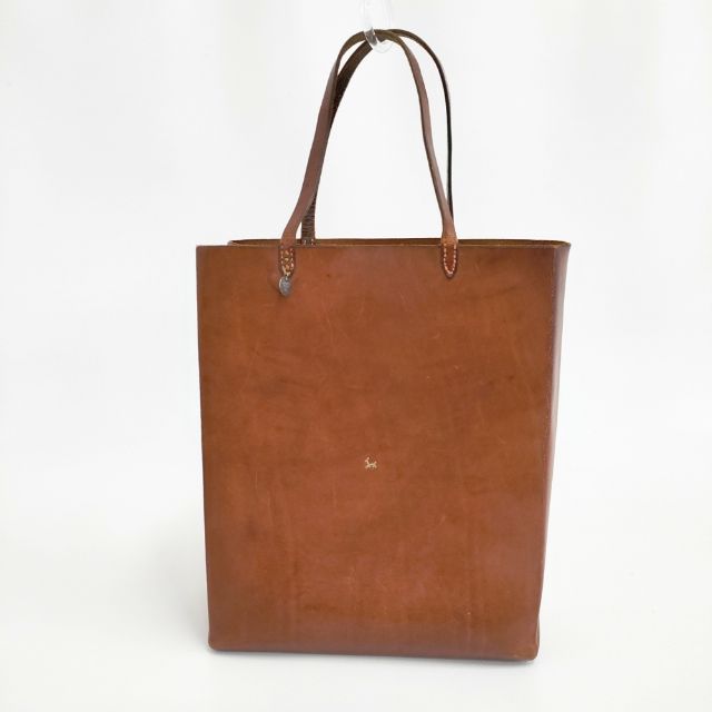 HENRY CUIR フラップ レザー CANE刺繍 トートバッグ ショルダーバッグ ブラウン レディース アンリークイール【中古】5-0308G∞ アンリークイールHENRY CUIR ステッチデザインレザートートバッグ 赤茶