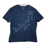 45R/45rpm Rロゴ インディゴ 半袖Ｔシャツ カットソー ネイビー レディース フォーティーファイブアールピーエム【中古】6-0605S∞