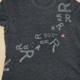 45R/45rpm Rロゴ インディゴ 半袖Ｔシャツ カットソー ネイビー レディース フォーティーファイブアールピーエム【中古】6-0605S∞