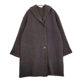 Haat ISSEY MIYAKE HA63KA300 サイズ2 ウールナイロン ショールカラー コート ブラウン レディース ハートイッセイミヤケ【中古】5-1206T♪