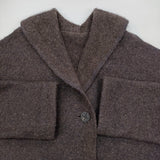 Haat ISSEY MIYAKE HA63KA300 サイズ2 ウールナイロン ショールカラー コート ブラウン レディース ハートイッセイミヤケ【中古】5-1206T♪