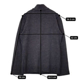 45R/45rpm ジャージフラノジャケット 定価36300円 ストライプ ウール ジャケット ネイビー ブラウン レディース フォーティーファイブアールピーエム【中古】5-1208T∞