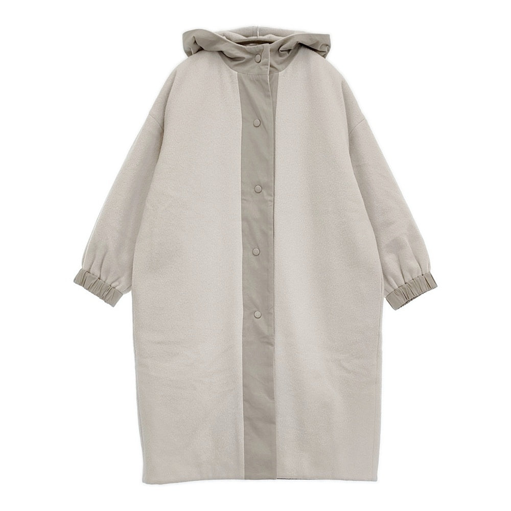 evam eva ウールパディングロングコート サイズ1 定価70400円 E223T180 コート ライトグレー レディース エヴァムエヴァ【中古】5-1123T♪ evam eva ウールパディングロングコート サイズ1 定価70400円 E223T180