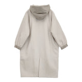 evam eva ウールパディングロングコート サイズ1 定価70400円 E223T180 コート ライトグレー レディース エヴァムエヴァ【中古】5-1123T♪