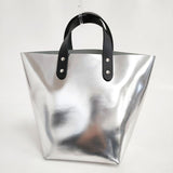 TEMBEA ミラーレザー スモールトート トートバッグ シルバー レディース テンベア【中古】6-0111G∞