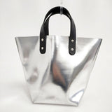 TEMBEA ミラーレザー スモールトート トートバッグ シルバー レディース テンベア【中古】6-0111G∞