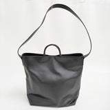 MAISON CANAU SMOOTH HOBO（L） 2WAYバッグ 定価90200円 レザー トート ショルダーバッグ ブラック レディース メゾンカナウ【中古】5-1108G♪