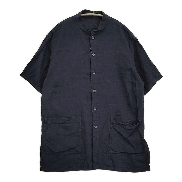 gungendo 逆スラブパナマ織り 半袖パジャマセット 定価28600円 Mサイズ ルームウェア セットアップ ネイビー レディース 群言堂【中古】5-1026S♪