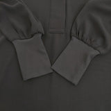 audrey and john wad 未使用 ジョーゼットリブ付きワンピース 定価18700円 25AW ブラック レディース オードリーアンドジョンワッド【中古】5-1026M♪