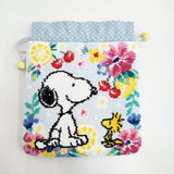 FEILER/PEANUTS SNOOPY スヌーピー 巾着 ポーチ ライトブルー レディース フェイラー/ピーナッツ【中古】5-1026G♪