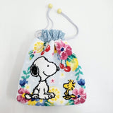 FEILER/PEANUTS SNOOPY スヌーピー 巾着 ポーチ ライトブルー レディース フェイラー/ピーナッツ【中古】5-1026G♪